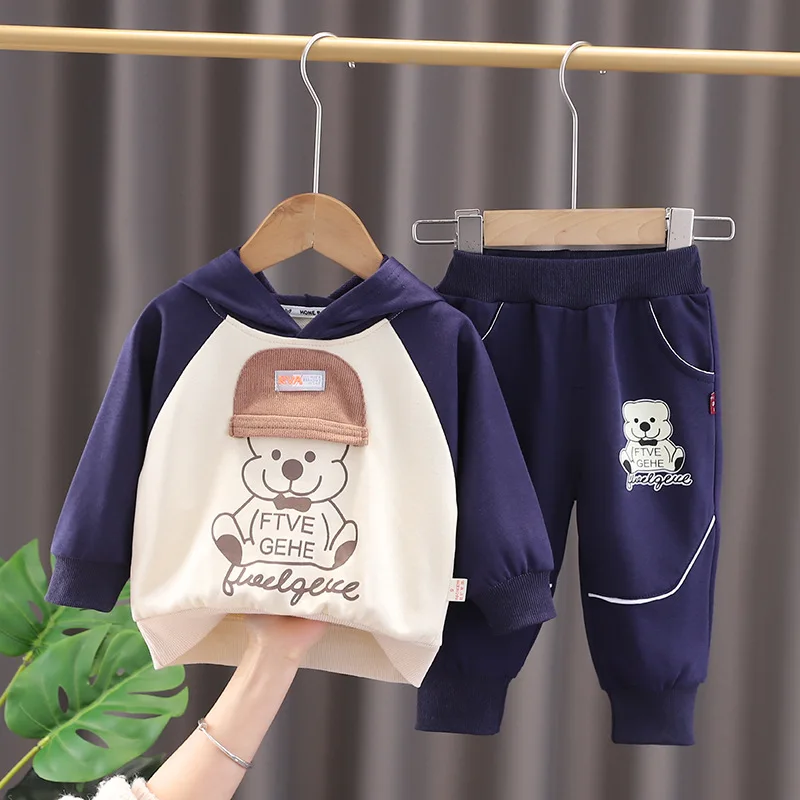 

Baby Boy Girl Infant Clothes Spring Autumn 1-5T Toddler Outfits Cartoon Long Sleeve Hooded Hoodies Pants Bebes Kids Tracksuits