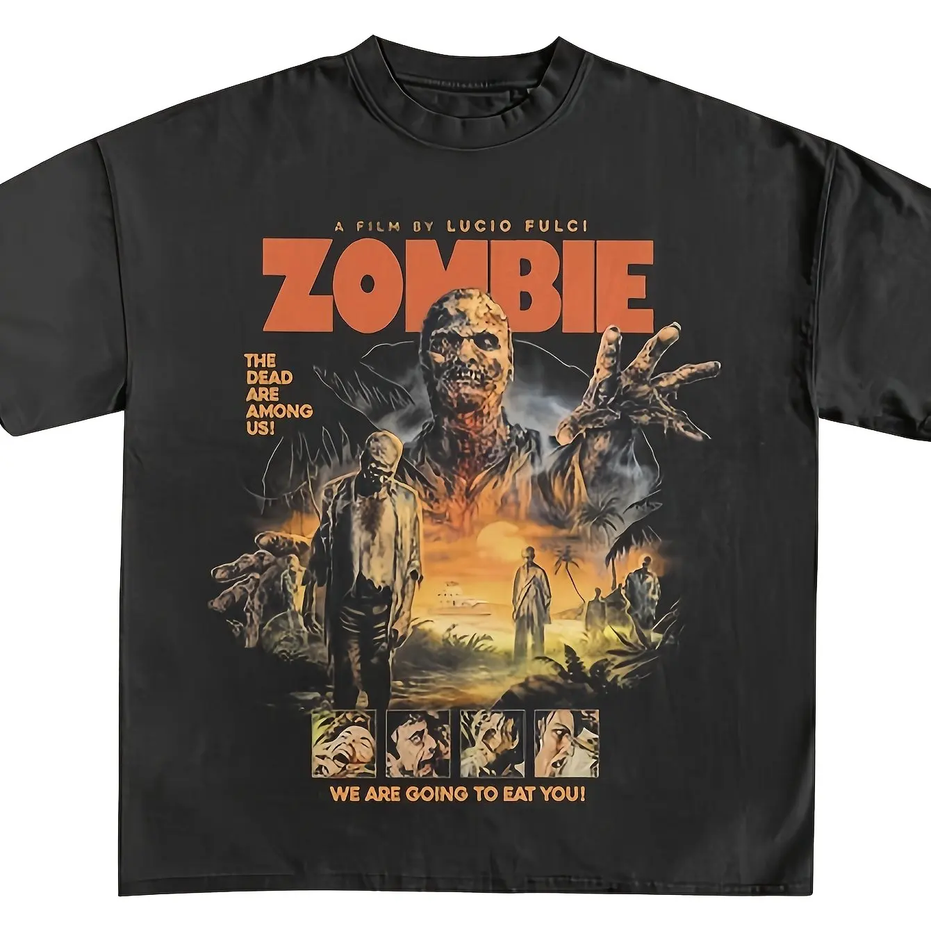 Men'S Women'S Retro Horror Designs Zombie Unisex 100% T-Shirt Soft All Season Casual Streetwear Essential All-Match All Season
