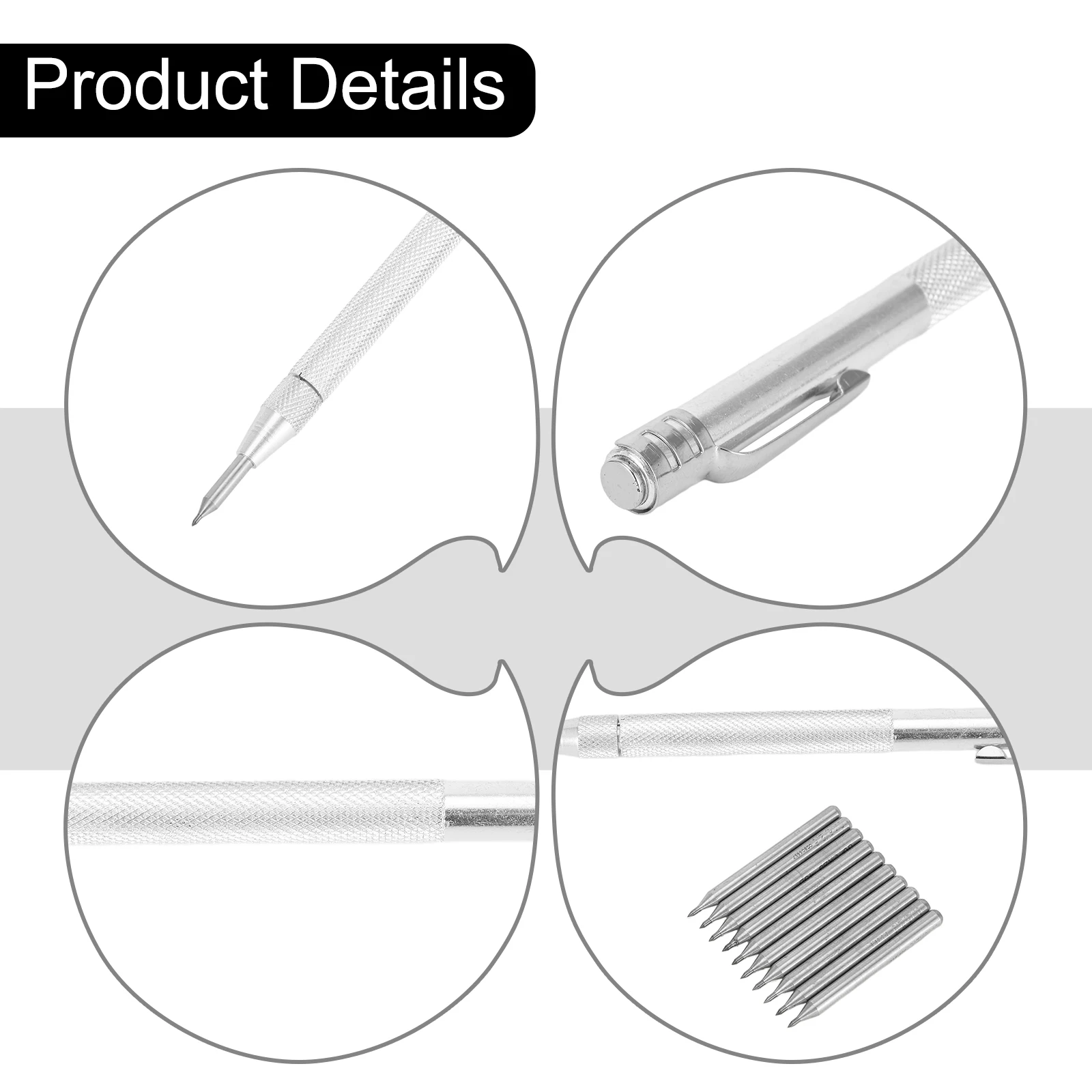 11Pcs Hartmetall Spitze Glasritzrades Gravur Stift Für Gravur Metall Blatt Edelstahl Keramik Und Glas Ritzen Hand Werkzeuge – Detail 8