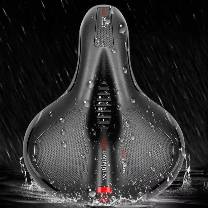 快適なマウンテンバイクシート-幅広で厚みのあるデザイン-人間工学に基づいたサイクリングサドルで脚の痛みを軽減-快適な乗り心地