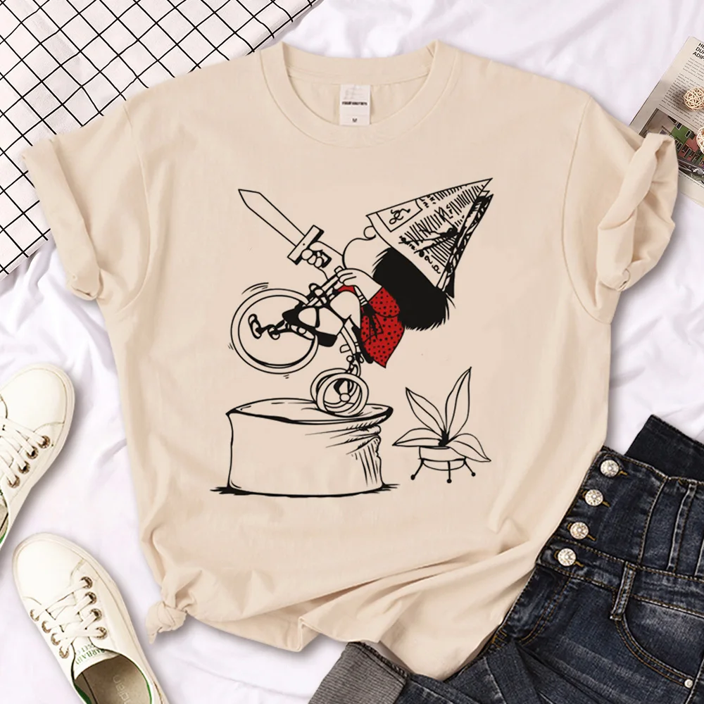 Mafalda t-shirts women Japanese streetwear manga t shirt girl anime Japanese graphic clothing