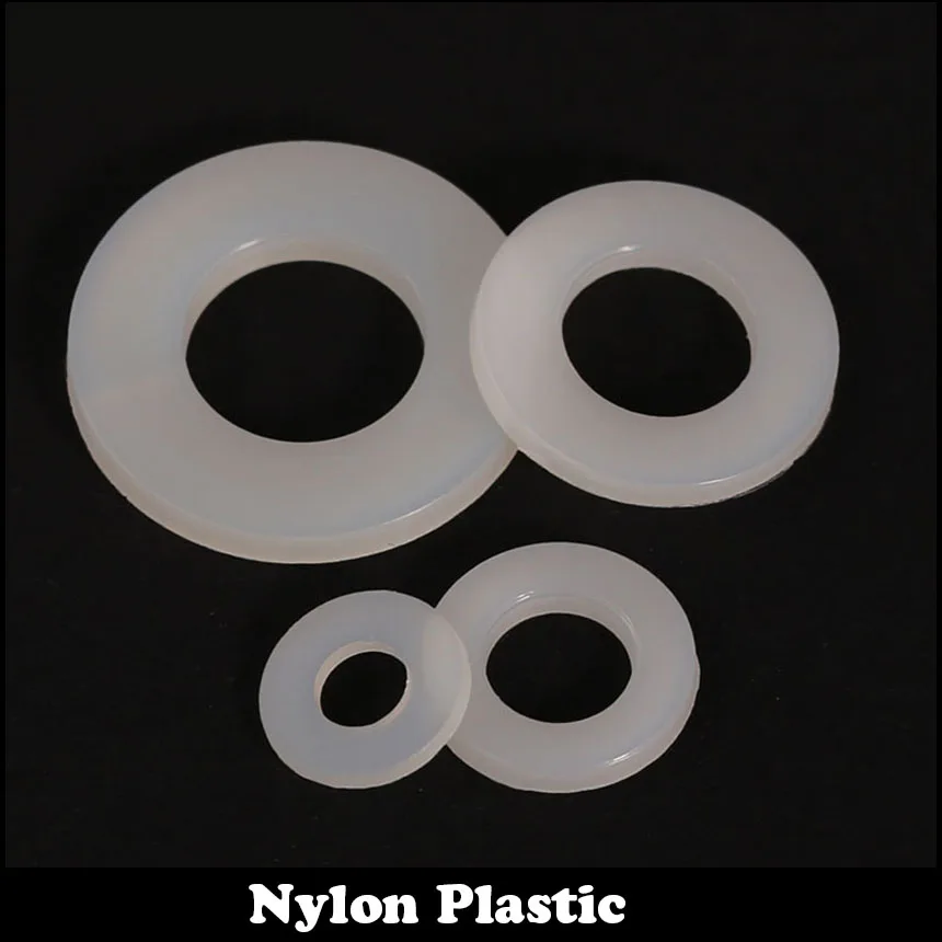 

150pcs M3 M3*8*1 M3X8X1 DIN34815 White Nylon Plastic Plain Ring Gasket Insulating Hard Flat Washer