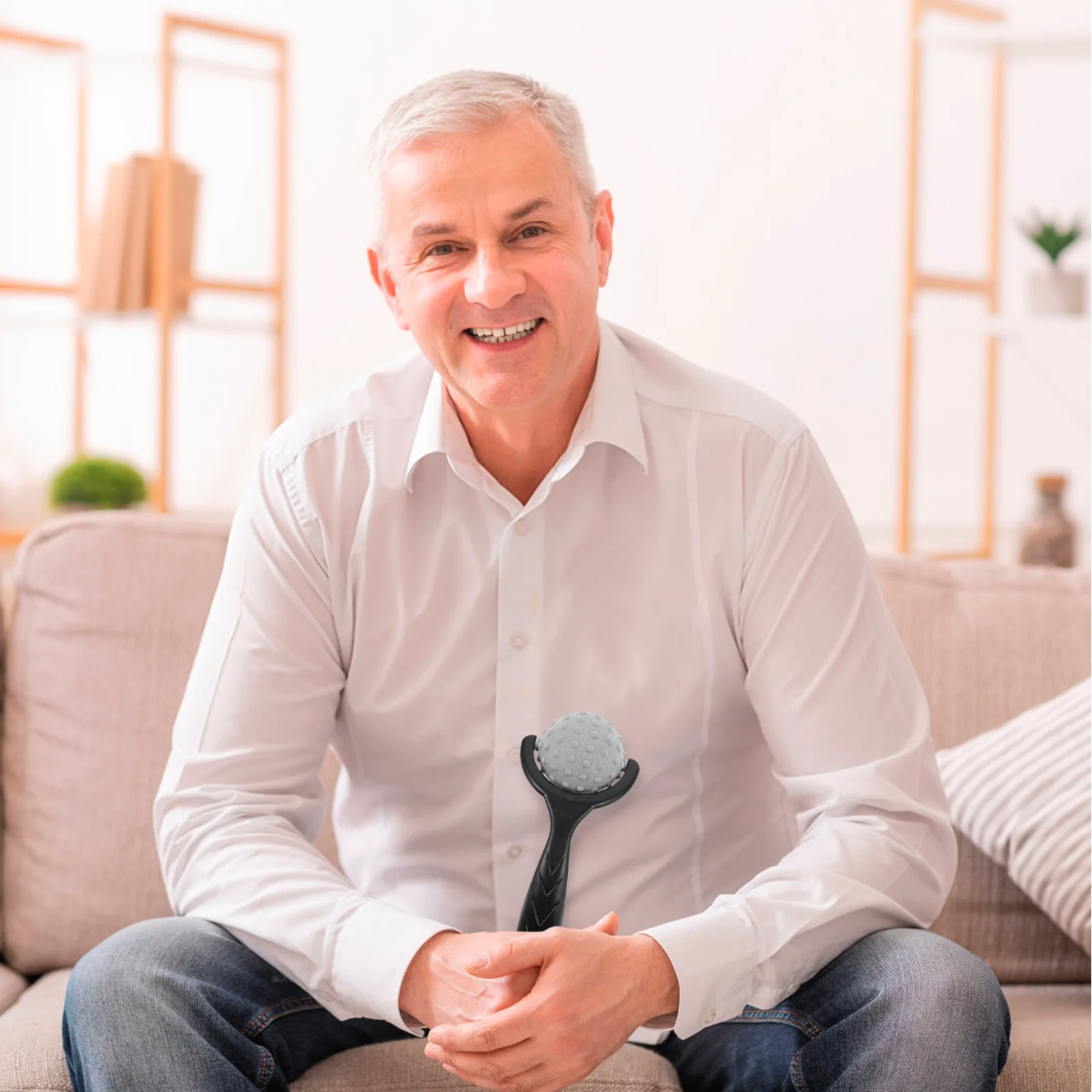 

Портативный массажный ролик с ручкой - эргономичный ручной массажер для мышц спины, ног, ступней, для восстановления, путешествий, офиса, ухода за собой