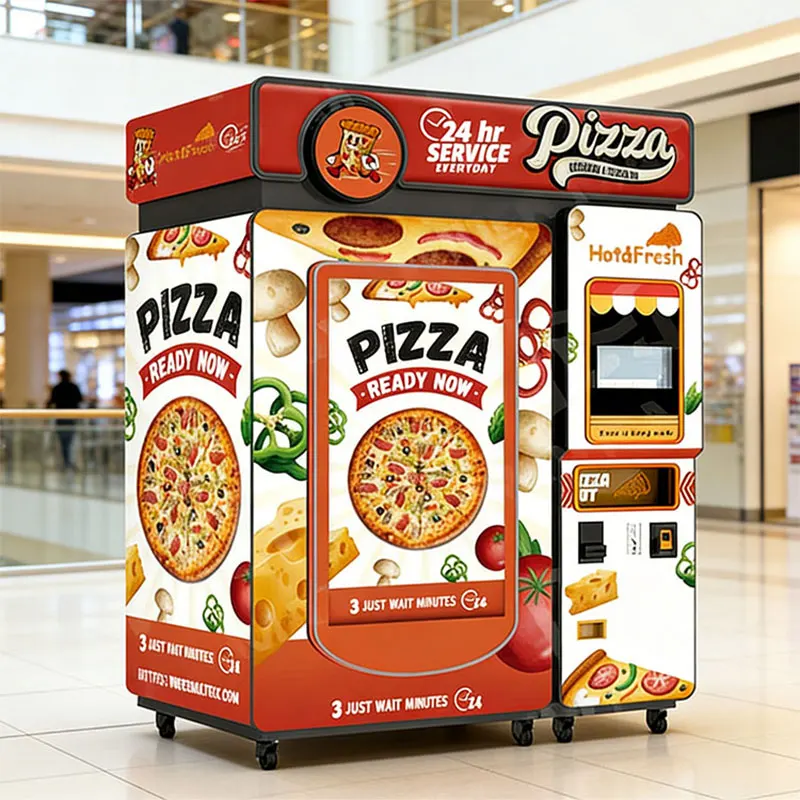 Customized Smart Touch Screen Pizza Vending Machine Commercial Fully Automatic Outdoor Hot Fresh Fast Food Self Service