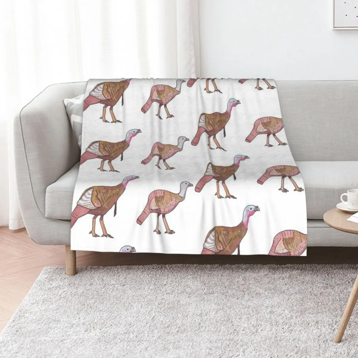

Wild Turkey bird species watercolor bird art Throw Blanket Single wednesday Flannels Shaggy Blankets