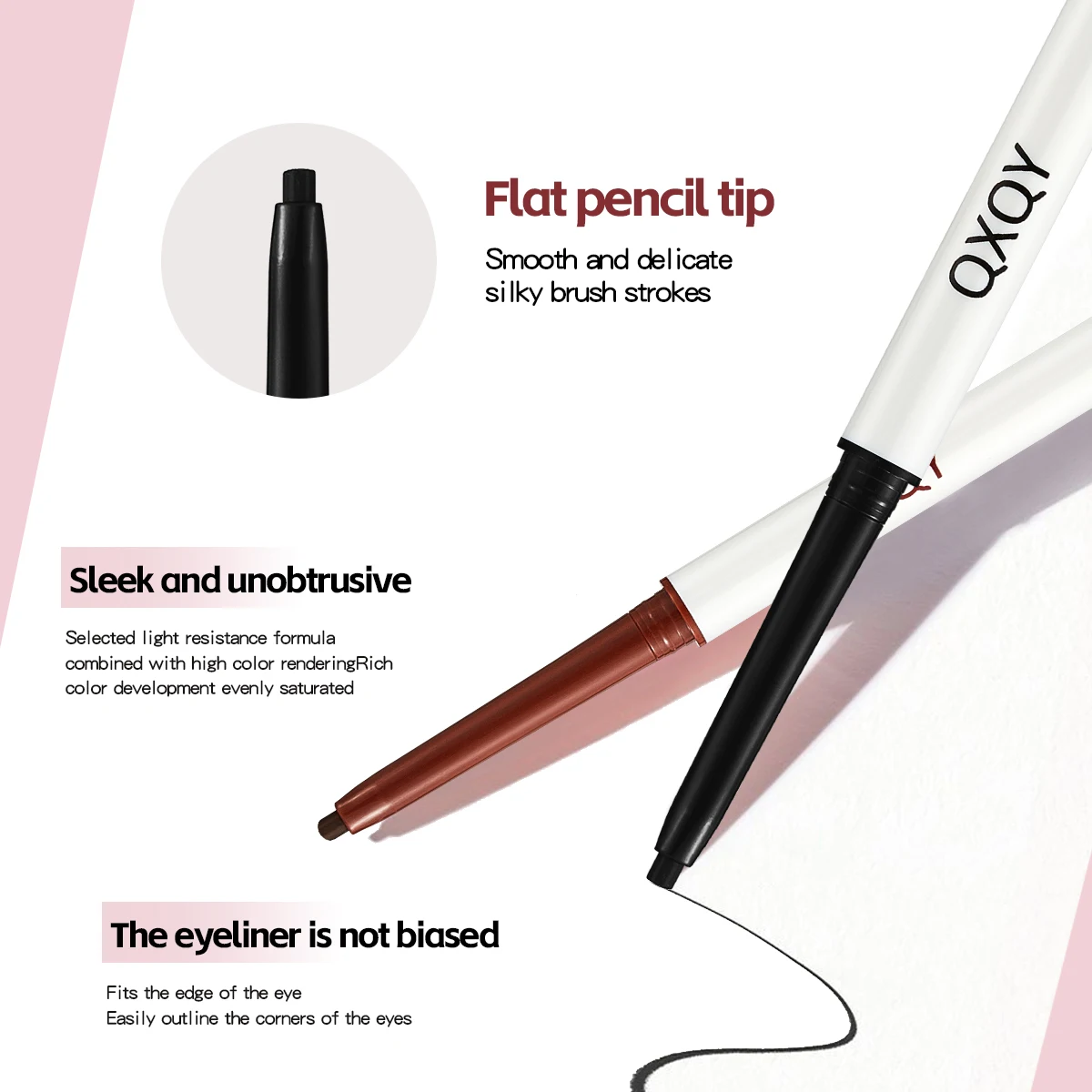 Le stylo gel eye-liner QXQY est extrêmement fin, naturel, imperméable et conignez un stylo eye-liner de coloration