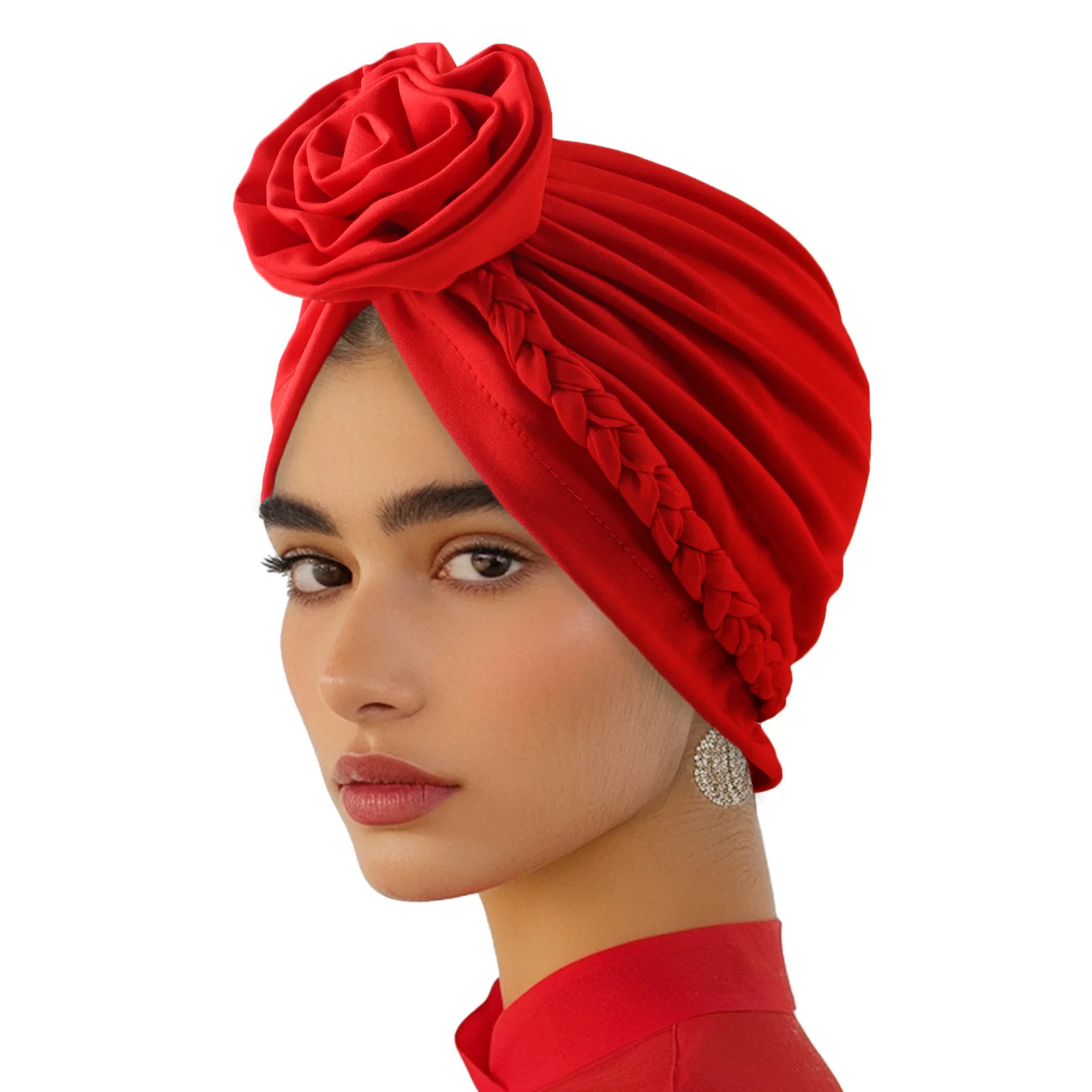 

Indian Flower Turban Muslim Inner Hijab Hat Braids Women Chemo Cap Hair Loss Headscarf Bonnet Beanie Head Wrap Headband Headwear
