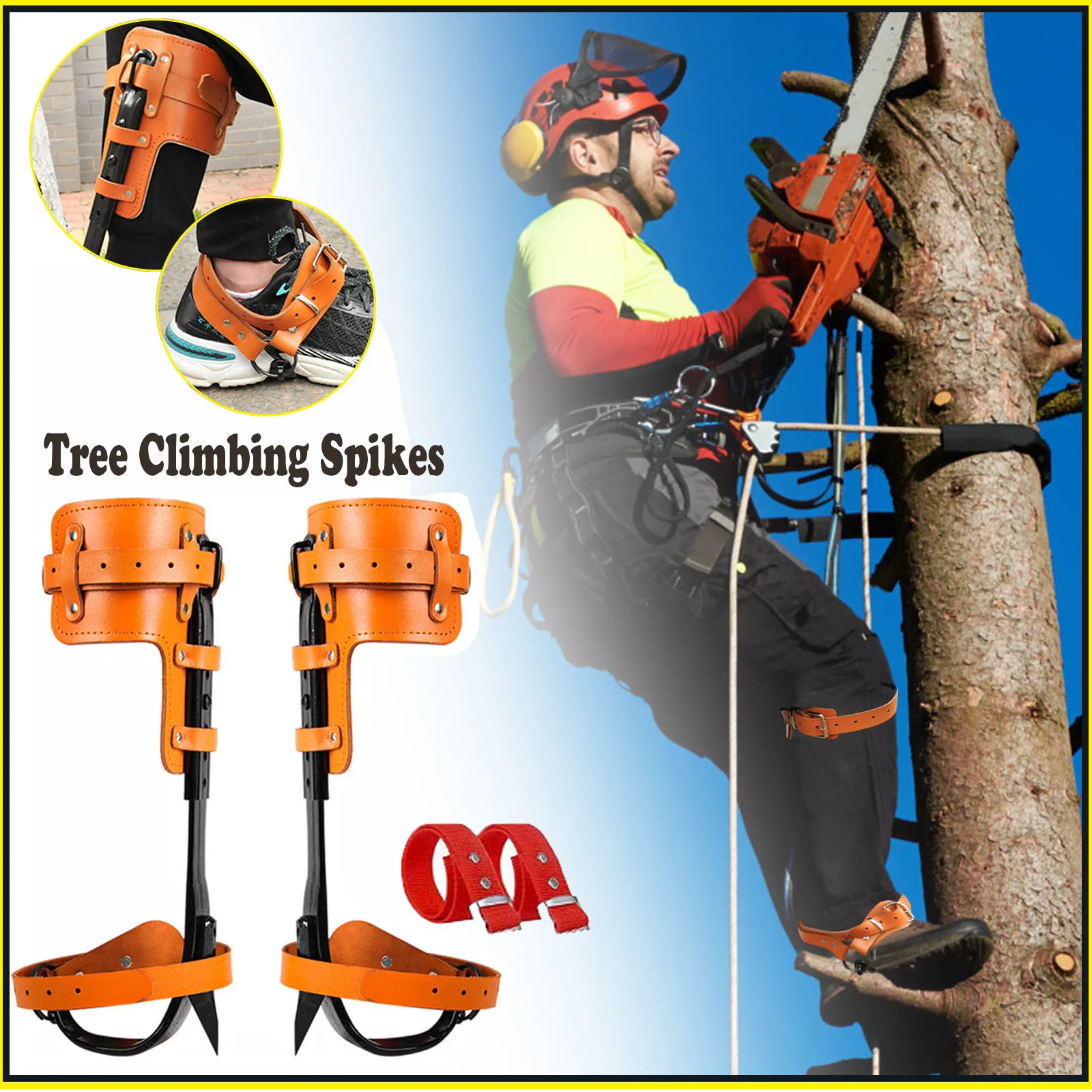 

Thickened Tree Climbing Spikes Pole Mountaineering Equipment Tree Climbing Gear Non-skid Pedal Spikes Spurs Trees Climb Climbers