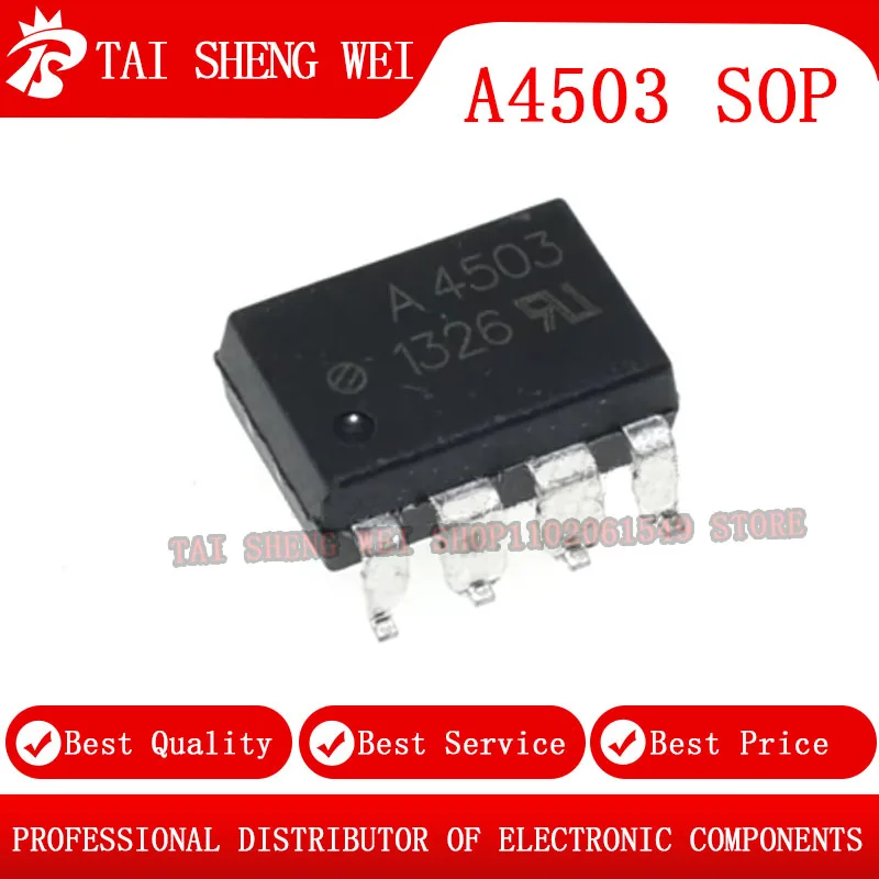 10 قطعة A4503 HCPL-4503V SOP-8 HCPL4503 DIP-8 Optocoupler رقائق العلامة التجارية الجديدة