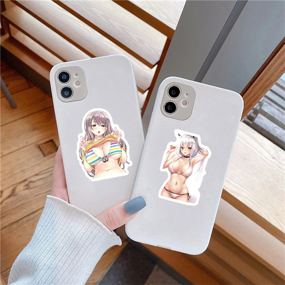10/30/50 szt. Kreskówkowe Seksowne Anime Dziewczyna Naklejki Wodoodporne DIY Kask Deskorolka Laptop Telefon Samochód Klasyczne Fajne Hentai Naklejki dla Dorosłych