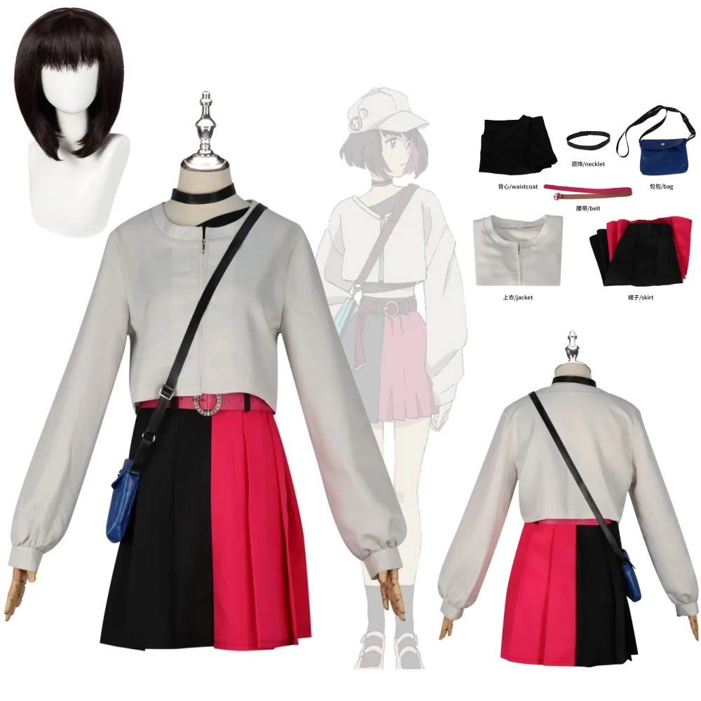 

Anime Lazarus Elena Cosplay Costume Top Skirt Uniforms Outfit Bag Eleina Dress Halloween Party Clothes Wig Suit for Women Girls