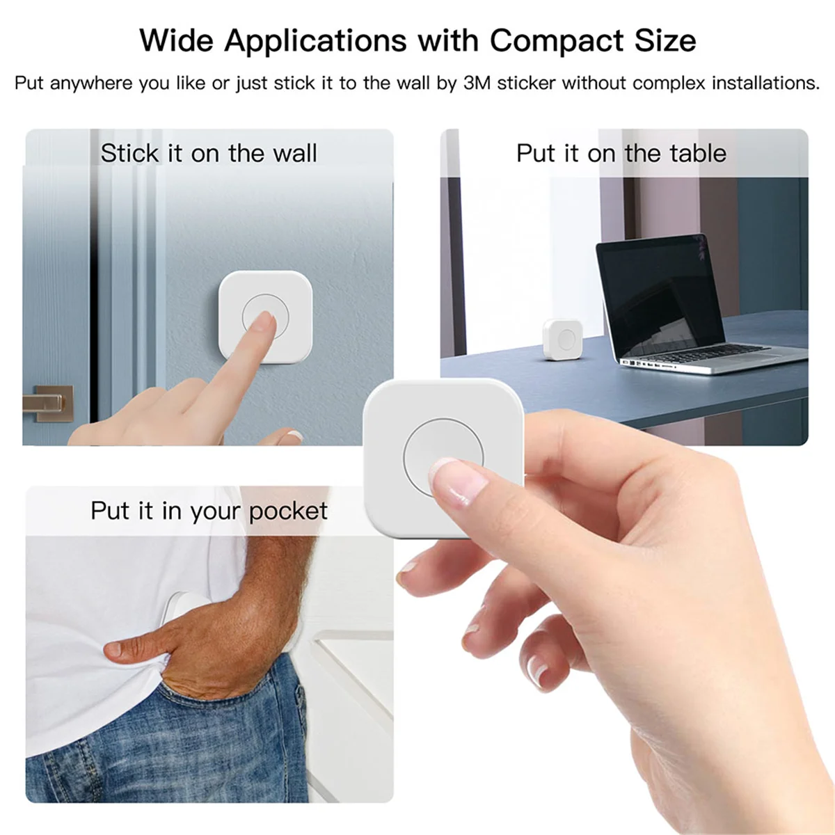 Tuya Zigbee Wireless Mini Switch One Key Push Button Control Scene Smart Remote Controller Home AutomationB84B