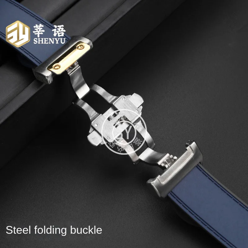 حزام ساعة Shenyu-مطاط للرجال والنساء ، حزام ساعة اليد ، سوار المعصم ، سيليكون مقاوم للماء ، كارتييه ، السيدات ، 25 ، 23