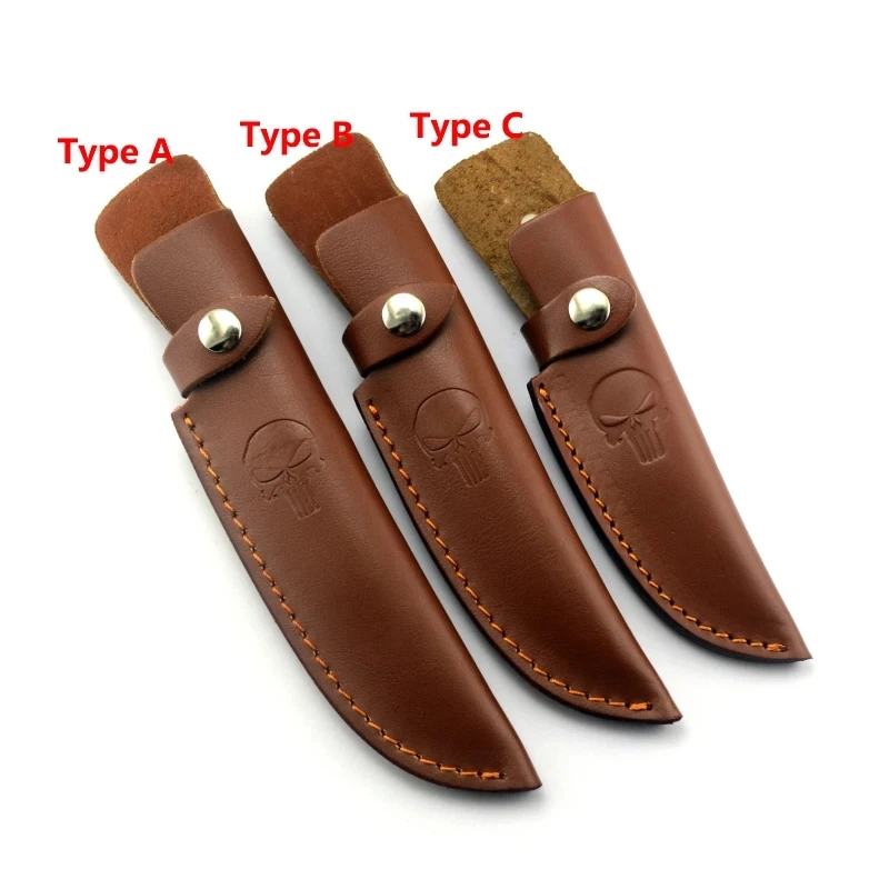 Genuine Cowhide Fixed Blade Small Straight Knife Scabbard Sheath Leather Case Holder Outdoor Tool Belt Loop Hunt Multi Holster