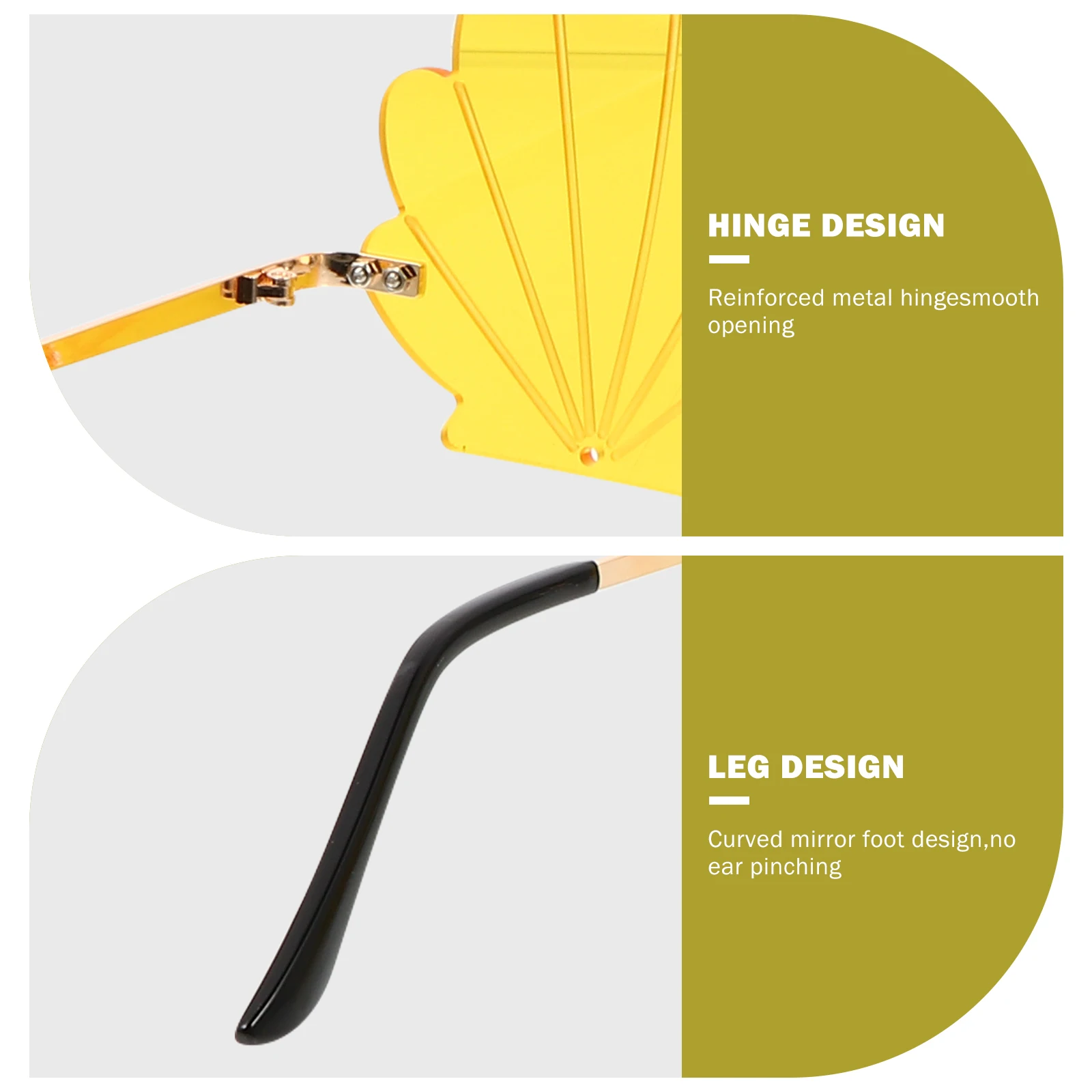 

Party Eyeglasses Conch Texture Sunglasses Yellow Funny Glasses Photo Props Decor Fashion Sunglasses For Party Photo Booth Props