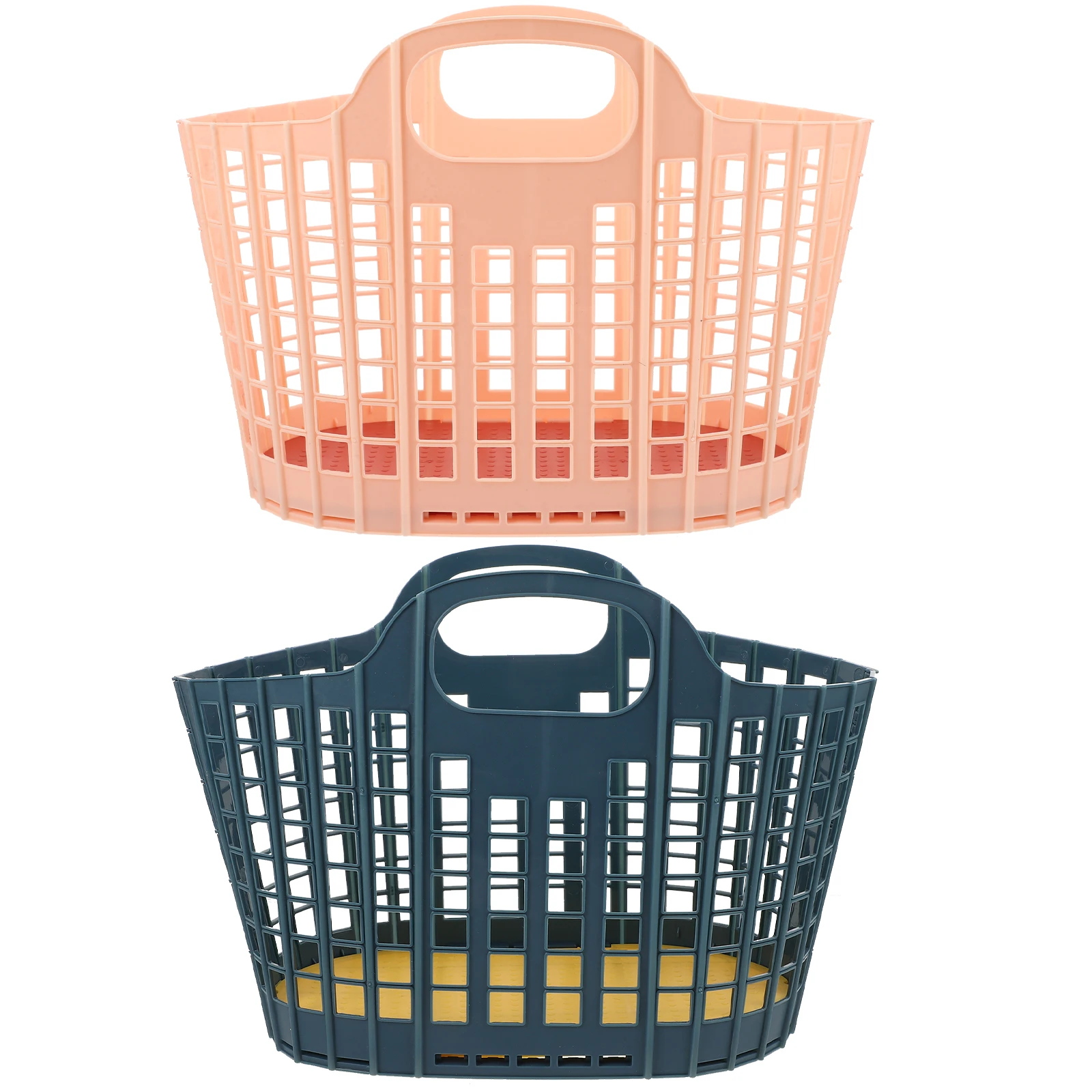 

2pcs Hand Basket Fruit Vegetable Storage Toiletries Bin Home Hotel Multi Function Smooth Lightweight PP
