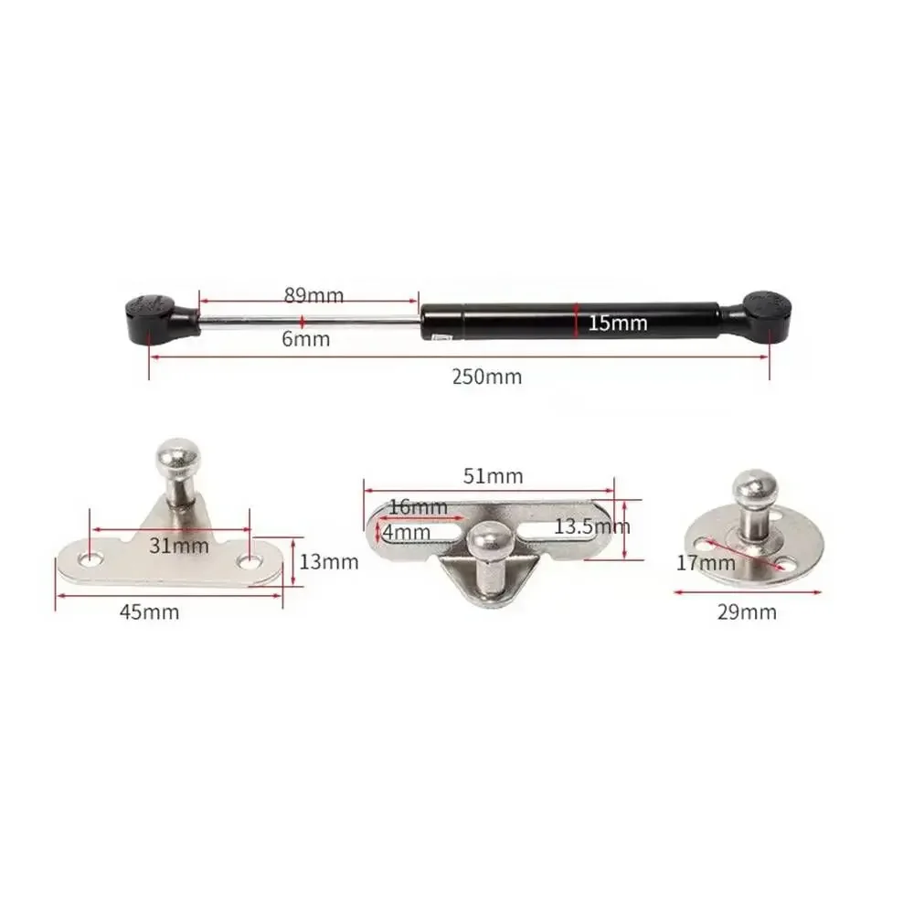 Aluminum Frame Glass Door Support Rods - Telescopic Hydraulic Air Struts for Small Cabinets & Display Cases