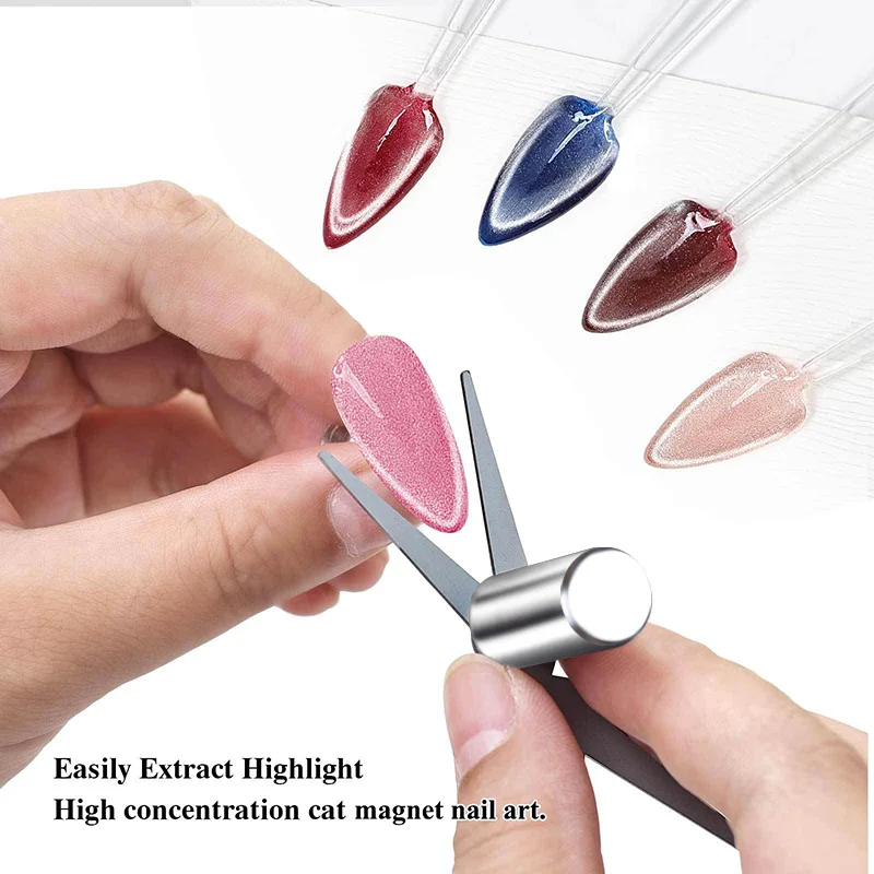 ชุดแม่เหล็กทำเล็บแบบฝรั่งเศส 2 หัว สำหรับทำเล็บ DIY รูปทรงตัววี  ชุดอุปกรณ์ทำเล็บ