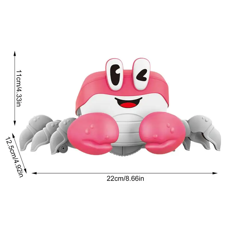 Juguetes de cangrejo para bebés, juguetes interactivos para caminar con detección, cangrejo móvil, Escape, lindo juguete de desarrollo de sonidos de inducción para 1 año