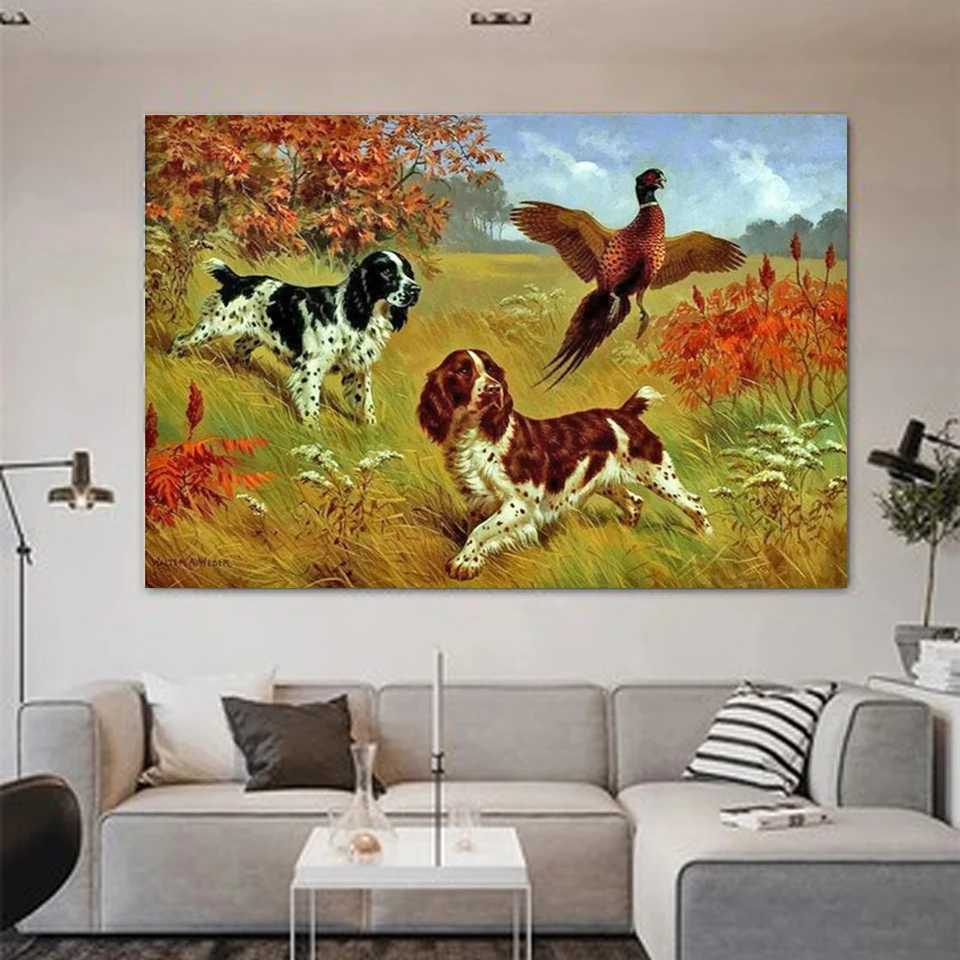 Full Square Round Drill 5d Diy Diamond Painting English Springer Spaniel Hunter Diamond Embroidery Cross Stitch Diamond Mosaic