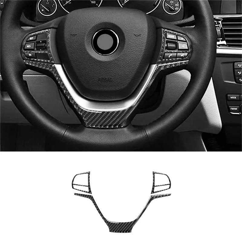 

Carbon Fiber Car Steering Wheel Button Frame Trim Sticker For X3 F25 X4 F26 2011-2017 Interior Accessories