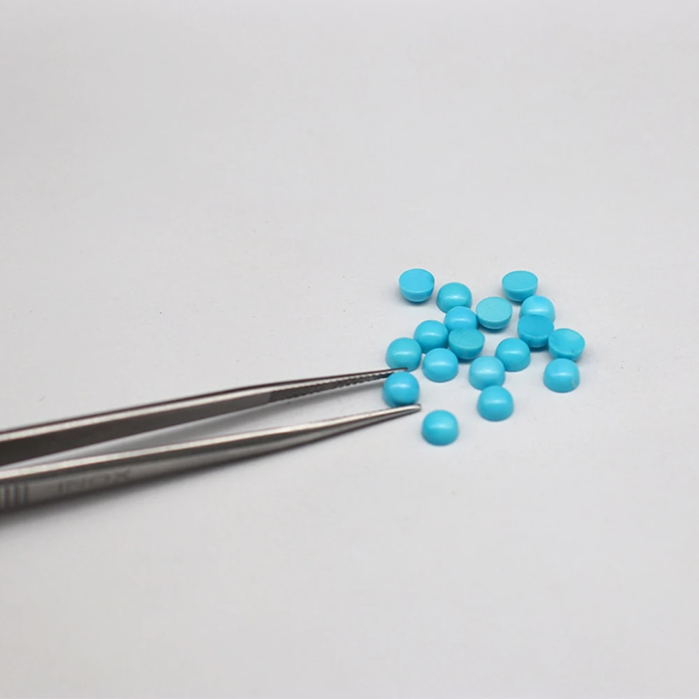 

2 шт./лот 5A 5-6 мм Высокое качество натуральный синий круглый кабошон огранка бирюзовый