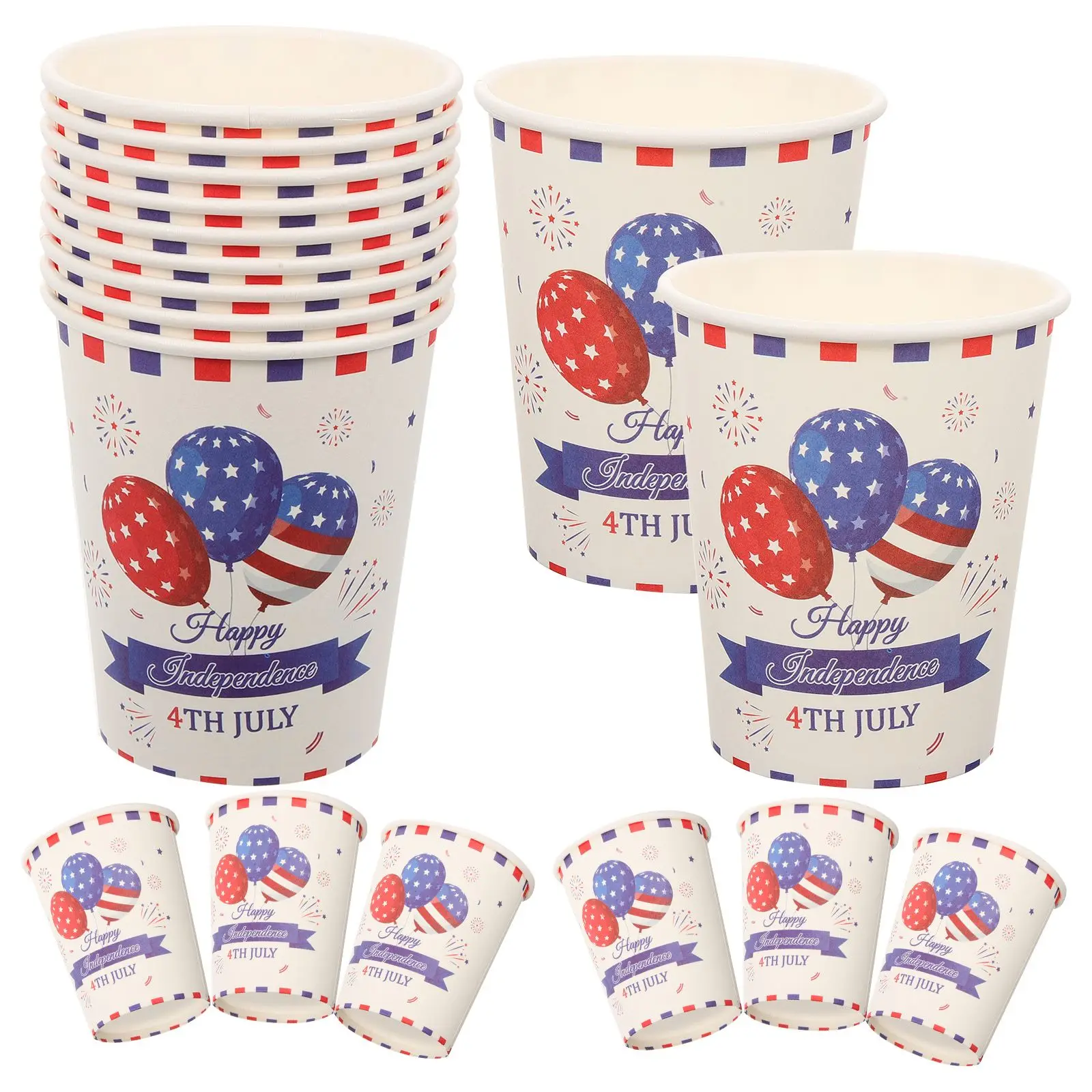 

48 Pcs Independence Day Paper Cups American Flag Patterns Disposable Coffee Juice Cups for 4th of July Party Festival Banquet
