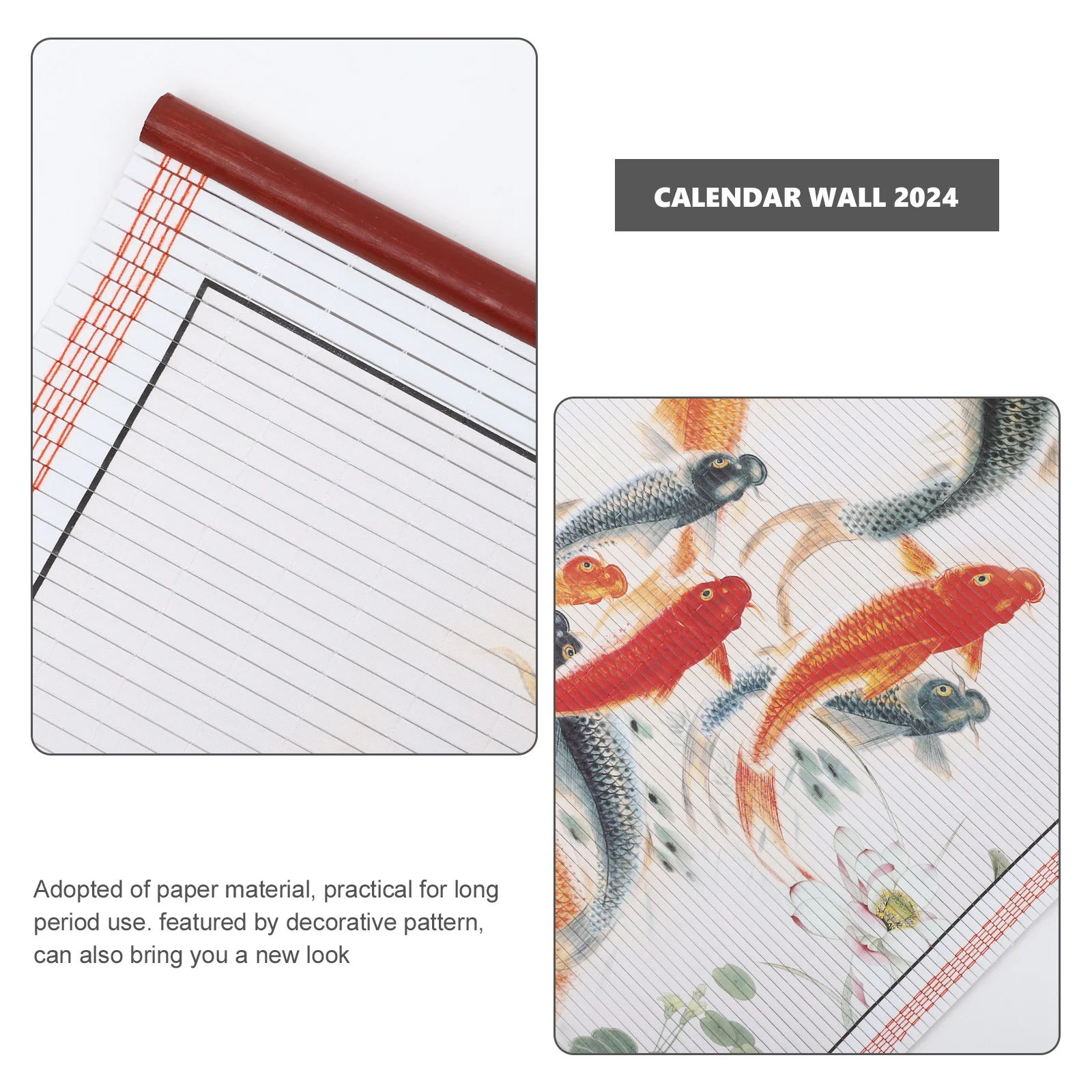 

2024 Dragon Year Wall Calendar Hanging Large Monthly Living Room Office Decor Traditional Chinese New Year Paper Scroll Planner