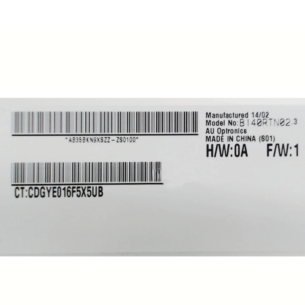 

B140RTN02.3 fit N140FGE-EB1-EA2 B140RTN03.0 LP140WD2 TPB1 TPS2 LTN140KT13 30Pin EDP 1600x900 LCD LED Screen