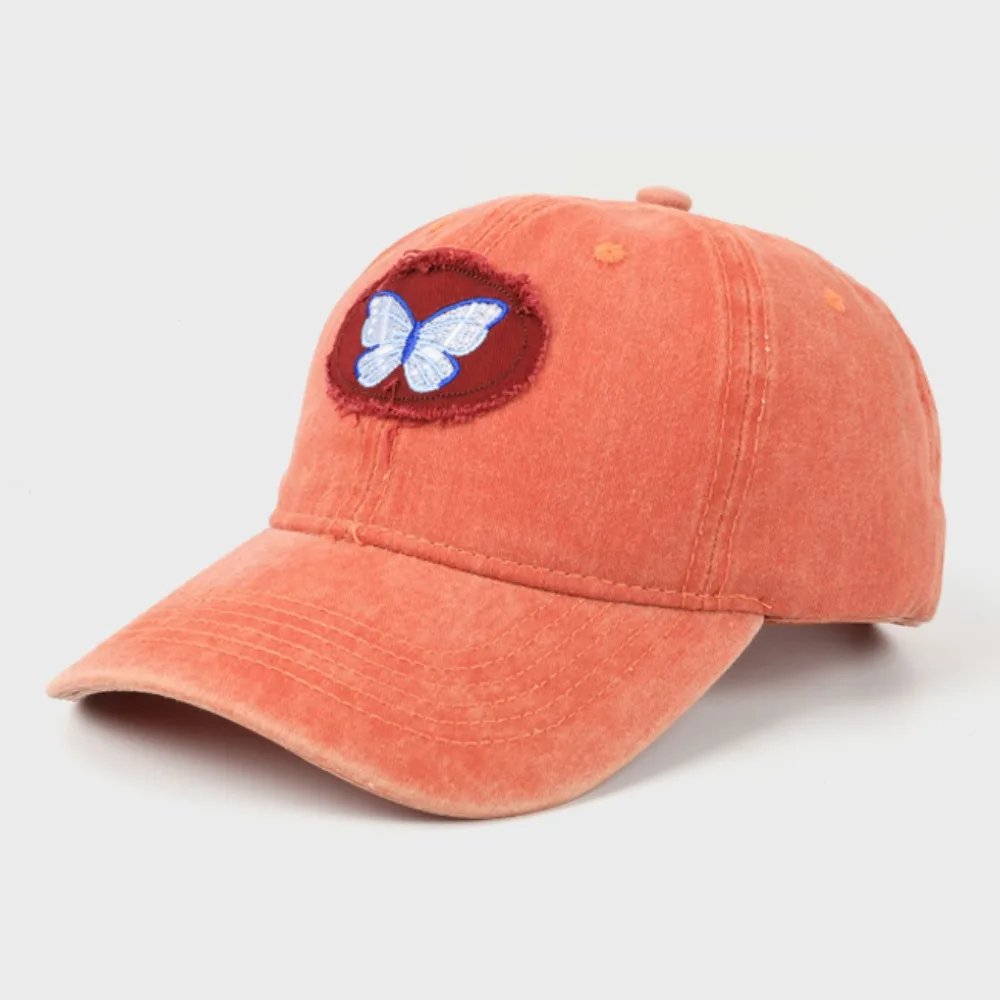 

Sun Protection Hat Embroidery Baseball Cap Cotton Butterfly Baseball Hat Thin Simple Sun Hat Girl/Boy