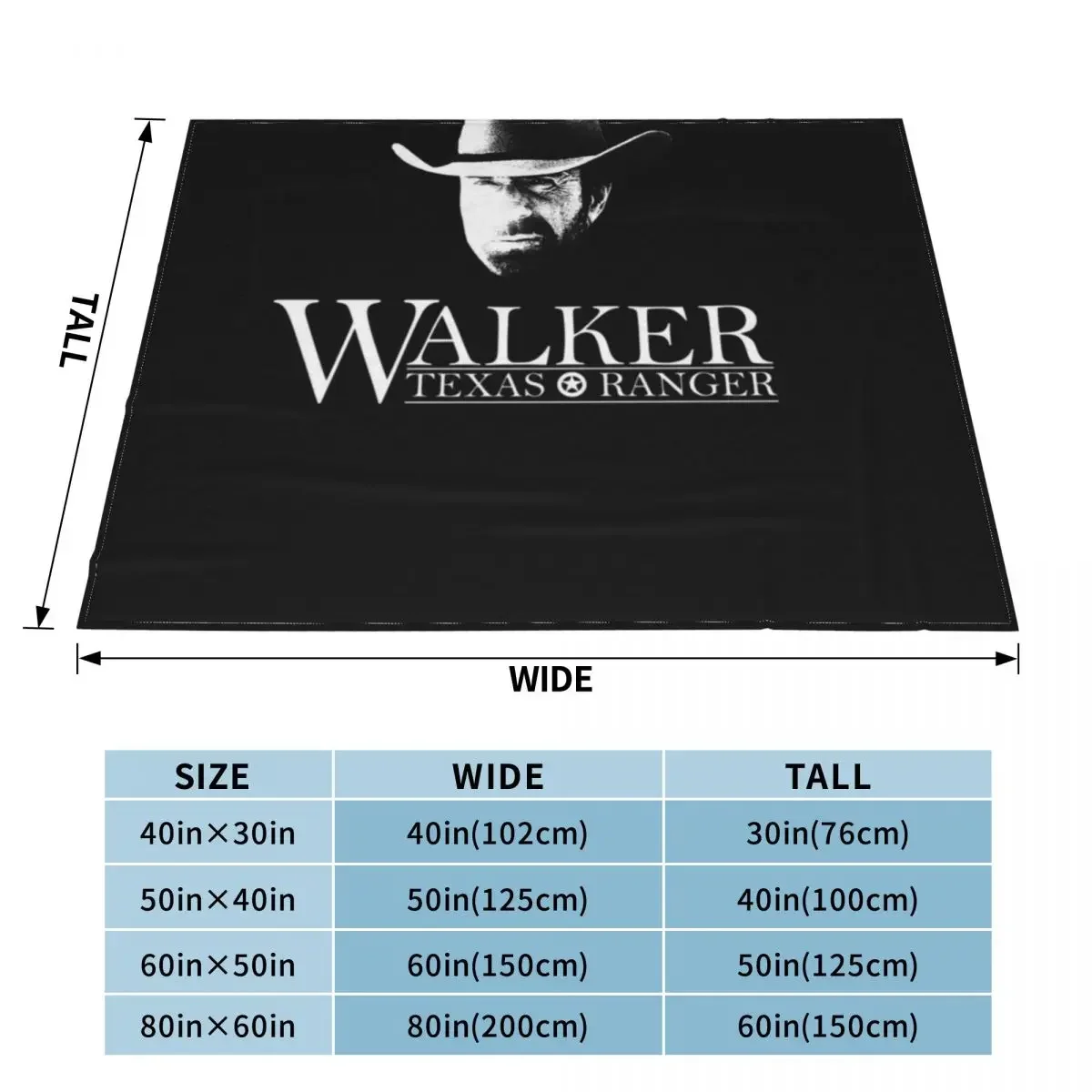 Walker Texas Ranger (Chuck Norris) Head and Logo Essential Throw Blanket fluffy Heavy for sofa Furrys Blankets