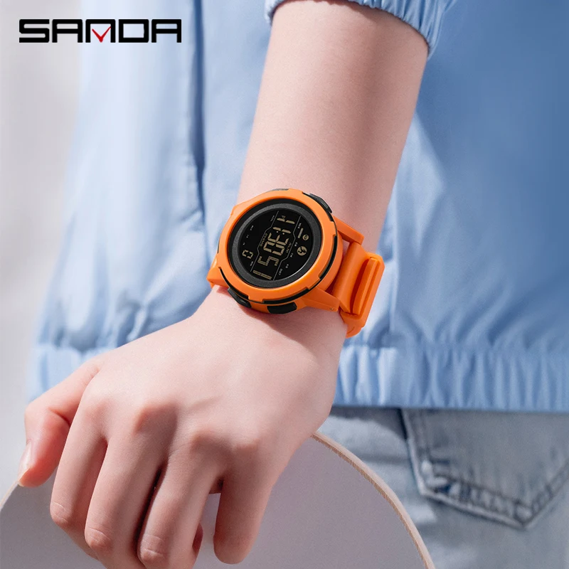 Sanda 2189 pedometer waterproof multifunctional mountaineering sports military style shock-absorbing intelligent wristwatch