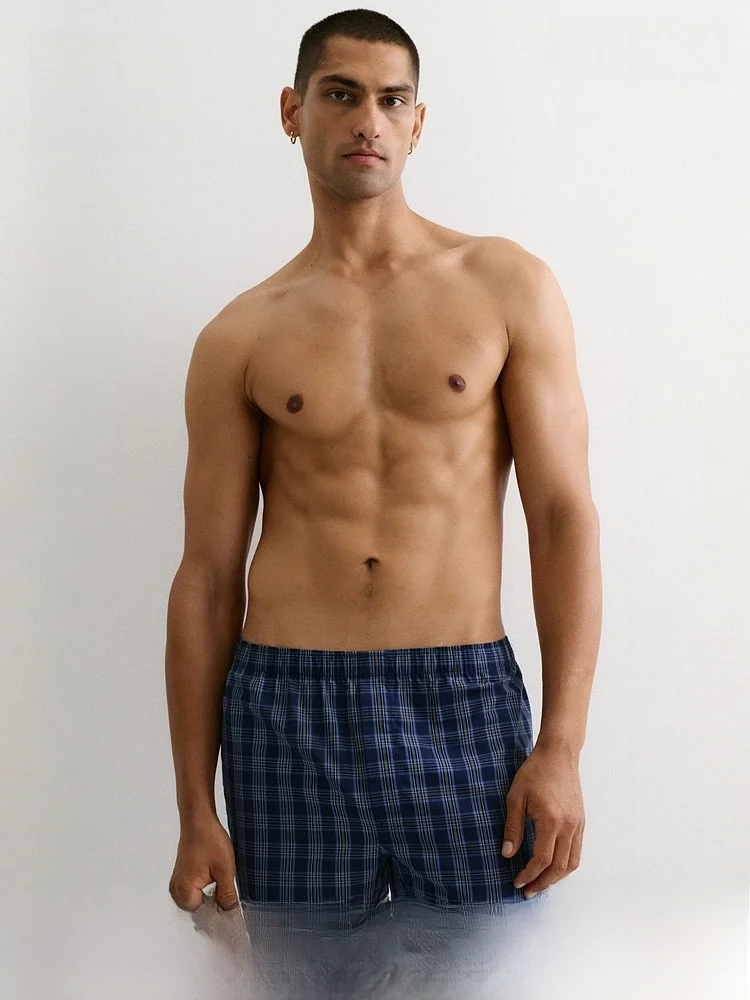 h-m-spring-new-men's-4-pa-woven-boxer-orts-comfortable-mid-waist-cotton-underwear-for-all-ages-youth-to-ly