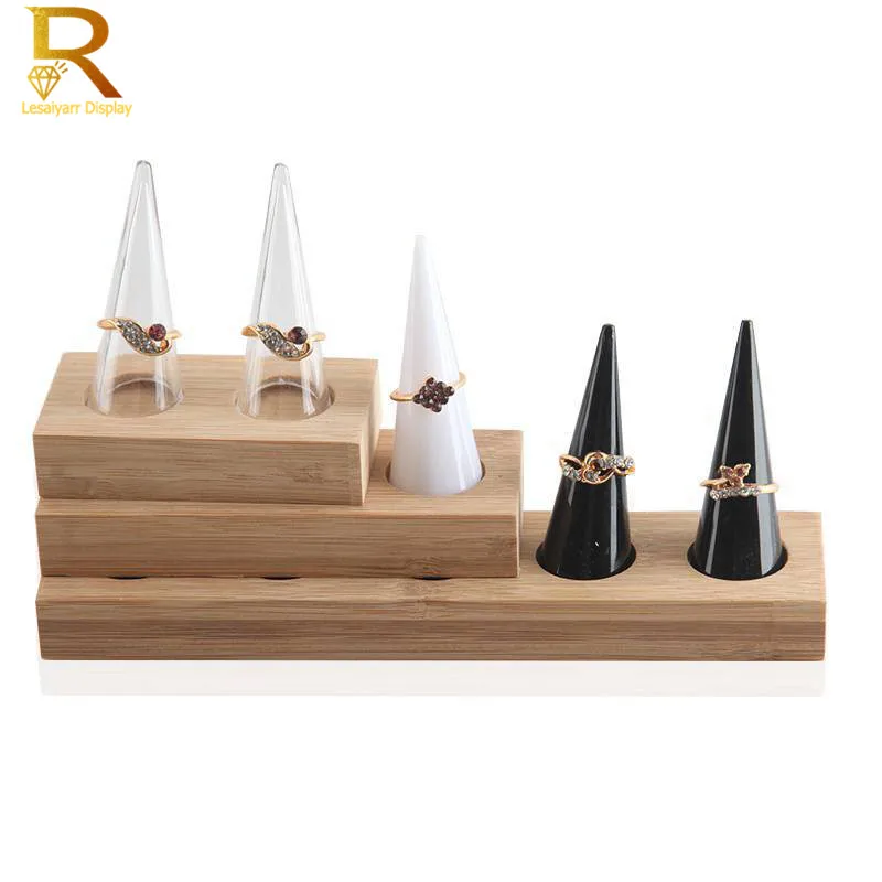 Wooden Finger ring display holder stand for jewelry exhibitor pandora rings jewelery jewlery organizer case jewellery Tray