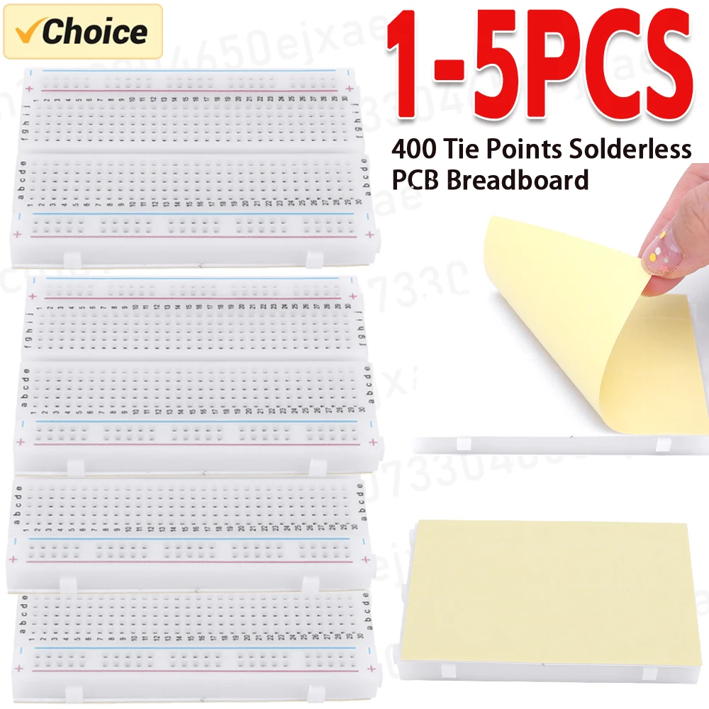 1-5PCS 400 Tie Points Solderless PCB Breadboard Spliceable Mini Universal Test Protoboard for Experiment Test Robot