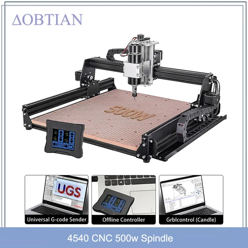 CNC 4540 フライス盤 500W スピンドル付き CNC 40W レーザー彫刻機 3D プリンター 木材 PCB アルミニウム ステンレス鋼用