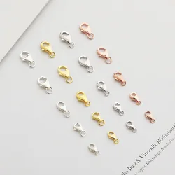 1pc 100% 925 Sterling Silver Lobster Clasps 7/8/9mm Rose Gold/Gold/Silver Color Clasps Hooks Fit Necklace Bracelets DIY Jewelry