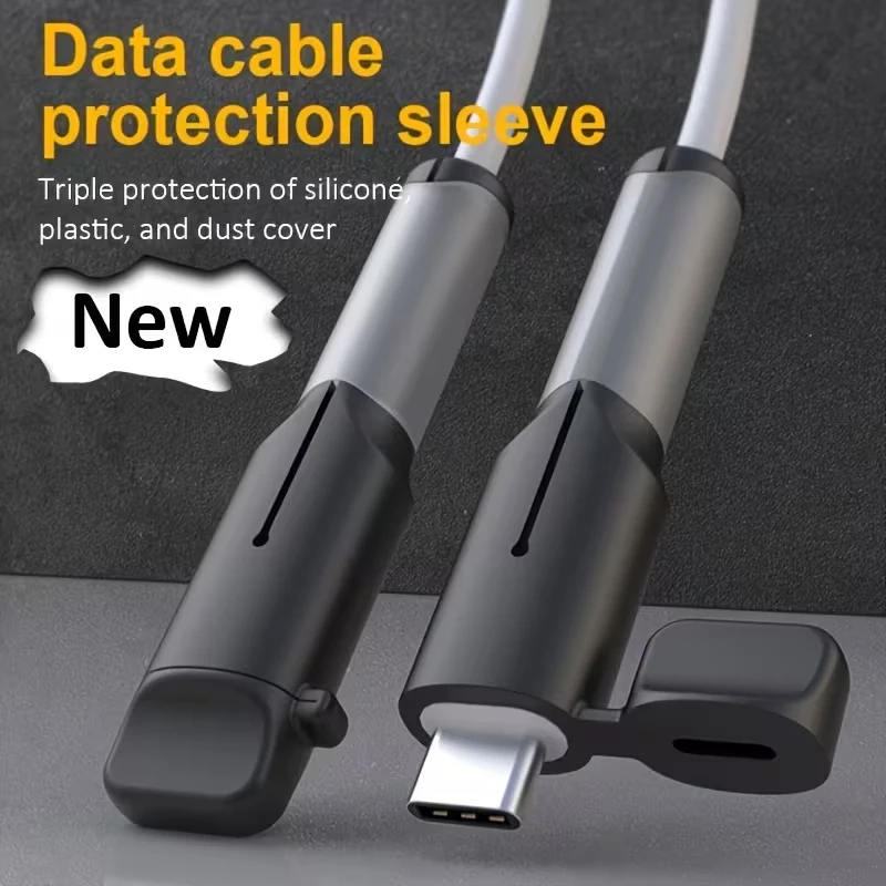 Data Cable Protective Cover, Anti-Breakage Charging Cable Protector, Cable Winder Suitable for Apple, Huawei, Oppo, Xiaomi, Vivo, Exclusive iPhone Phone Charger, Anti-Damage Connector Protective Case