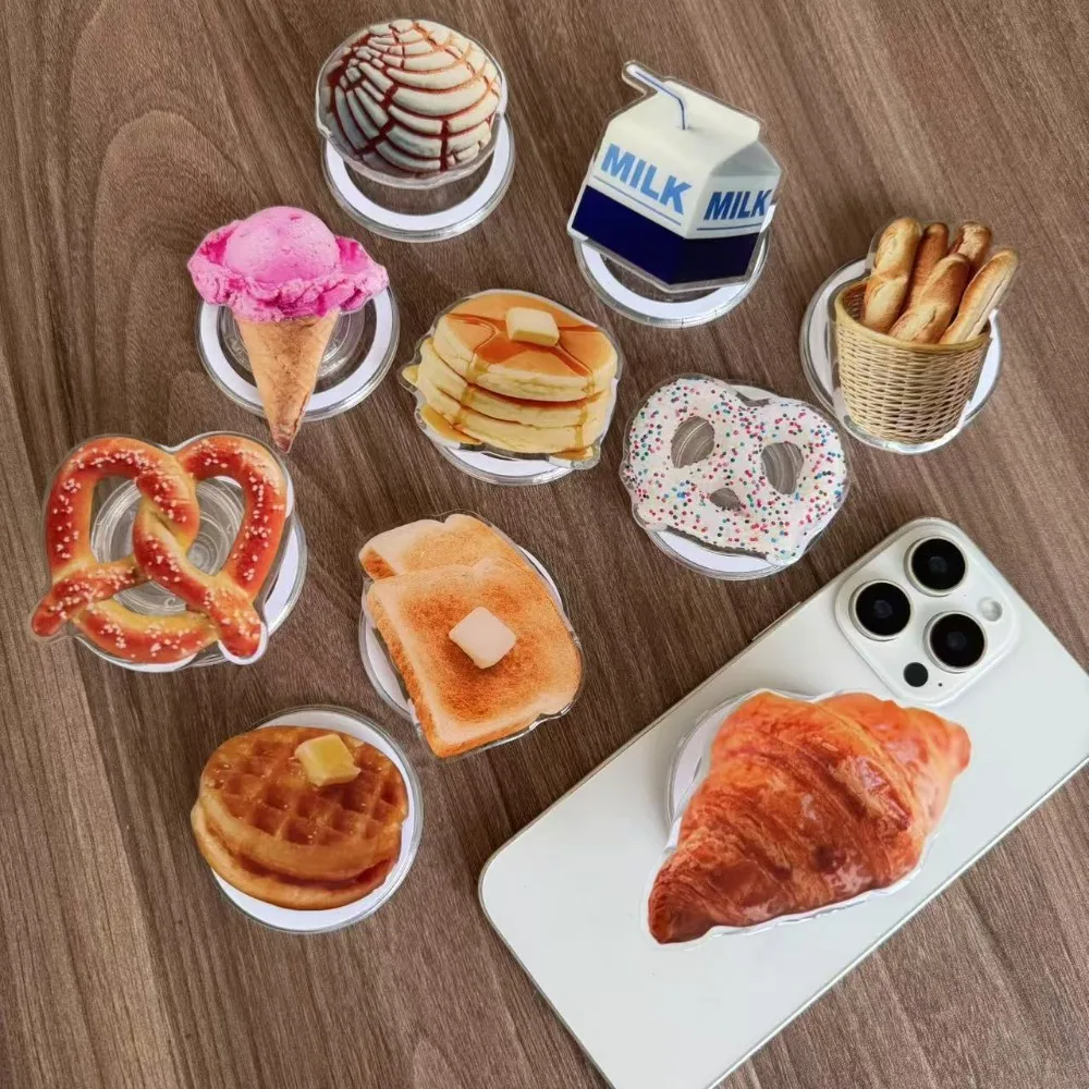 

Магнитная 3D-подставка для телефона в виде имитации еды: мороженое, круассаны, гамбургеры, для iPhone