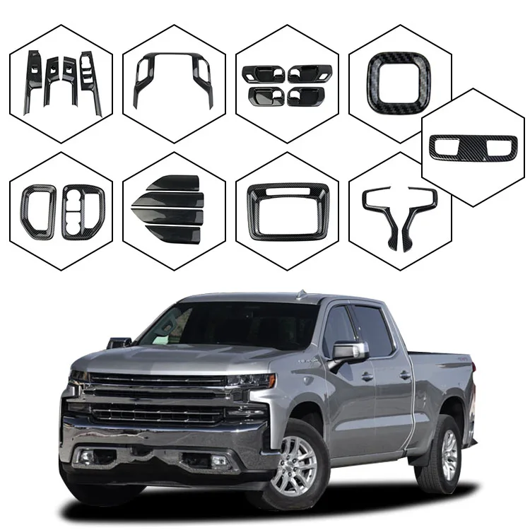 

Для Chevrolet silverado 2022 2019 2020 клейкая, из углеродного волокна неразрушающая установка салона автомобиля модификации отделки