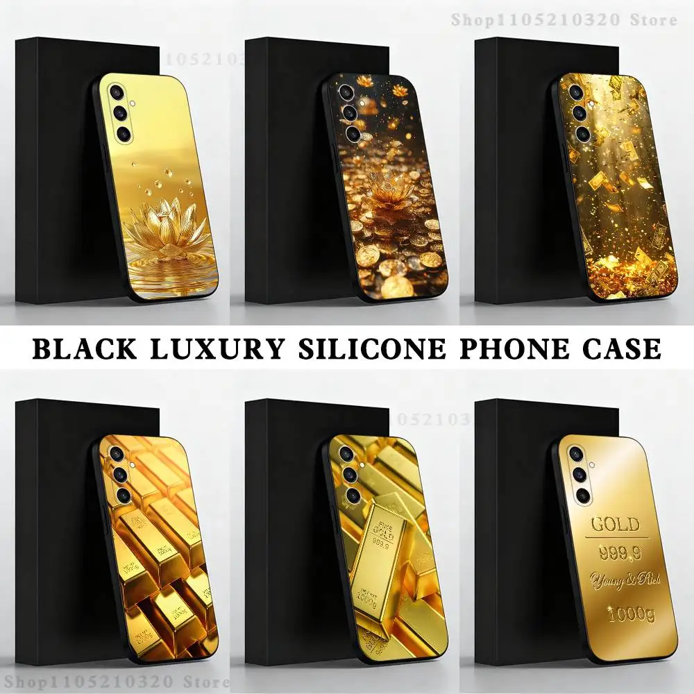 

Wealth Art Dazzling Gold Phone Case For Samsung S25,S24,S21,S22,S23,S30,Ultra,S20,Plus,Fe,Lite,Note,10,9,5G Black Cover
