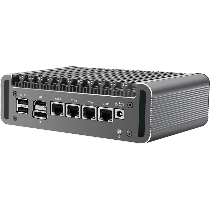 12th Gen Fanless Soft Router Core i3 N305 N200 N100 DDR5 4800MHz Firewall Computer Host 4*i226V 2.5G Mini PC DP HDMI TF win11