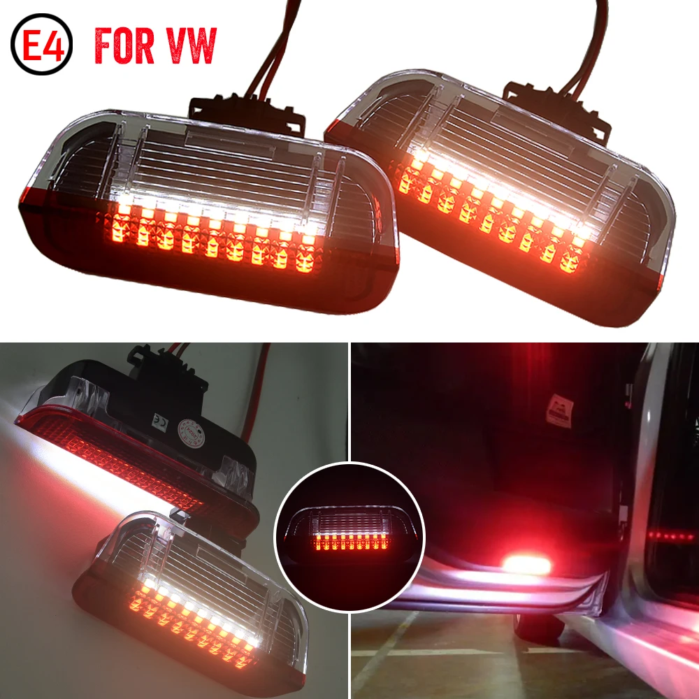 2x Led Rear Door Courtesy Lights Under Warning Lamps For VW Passat B6 B7 Golf 5 6 Plus Jetta Touareg EOS Scirocco Skod
