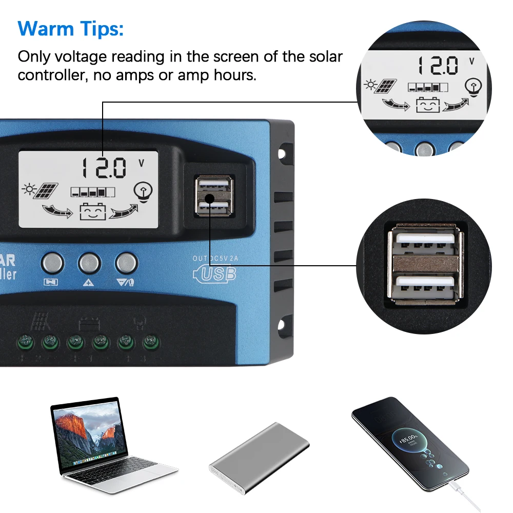 Accessory 30A 40A 50A 60A 80A 100A PV Regulator Colorful Screen MPPT 12V 24V Universal Solar Controller Home Accessories