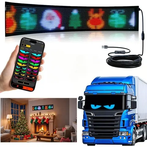 Programmable Scrolling LED Sign Devil Eyes Light Scrolling LED Sign App Remote Control DIY Text Pattern for Advertising DIY Use
