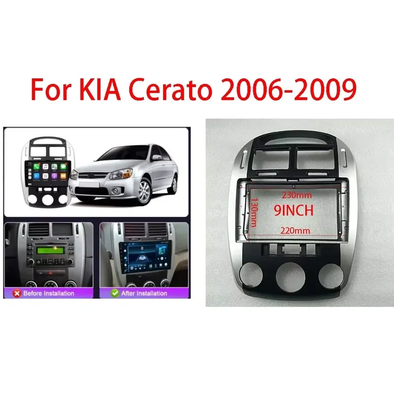 7 9 Inch Car Radio Fascia Panel Dash Mounting Kit Trim Frame Stereo Faceplate Installation Adapter For Kia Cerato 2006 2009