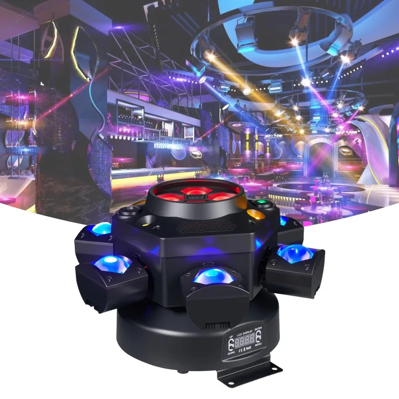 

Mini 150W Six Arm Bee Eye Light Emitting Diode Head Moving Light RGBW Laser Beam Emitting DMX512 Disco DJ Dance Control