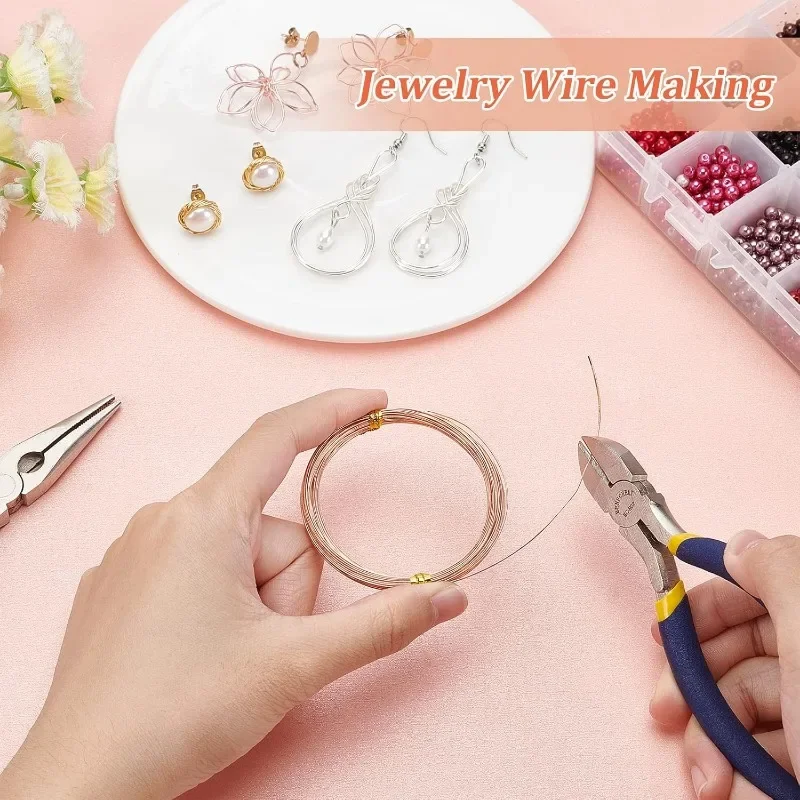 23 Gauge 20 Feet Half Round Copper Wire, 0.6mm Wide Bare Copper Beading Wire for Crafts Making Supplies