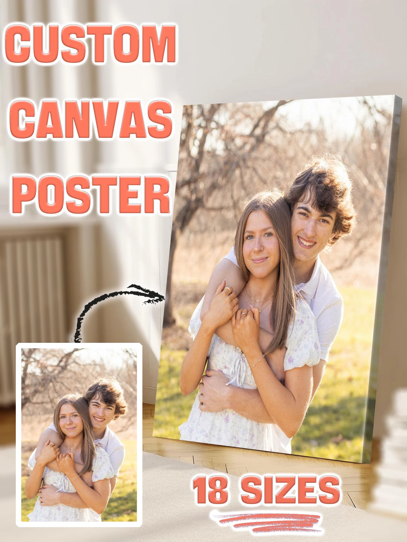 1Pc Customizable All Size Canvas Poster With DIY Frame Or Only Canvas For Home Supplies/Birthday Gift/Living Room Decor/Bathroom