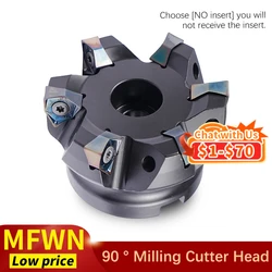 MFWN 90 도 MFWN90050R-MFWN90100R 양면 육각 평면 헤비 커팅 밀링 커터 헤드, WNMU08 밀링 인서트 포함